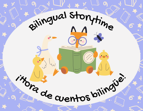 Fox reading with ducks for bilingual storytime