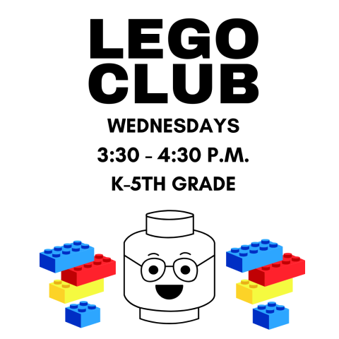 Lego Club Wednesday's 3:30-4:30pm at the Main Library