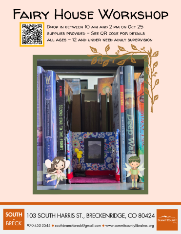 flyer for fairy house workshop at south branch