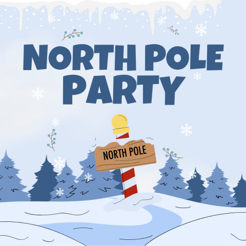 North Pole Party snowy scene