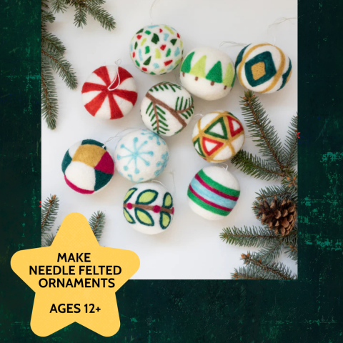 needle felted ornaments
