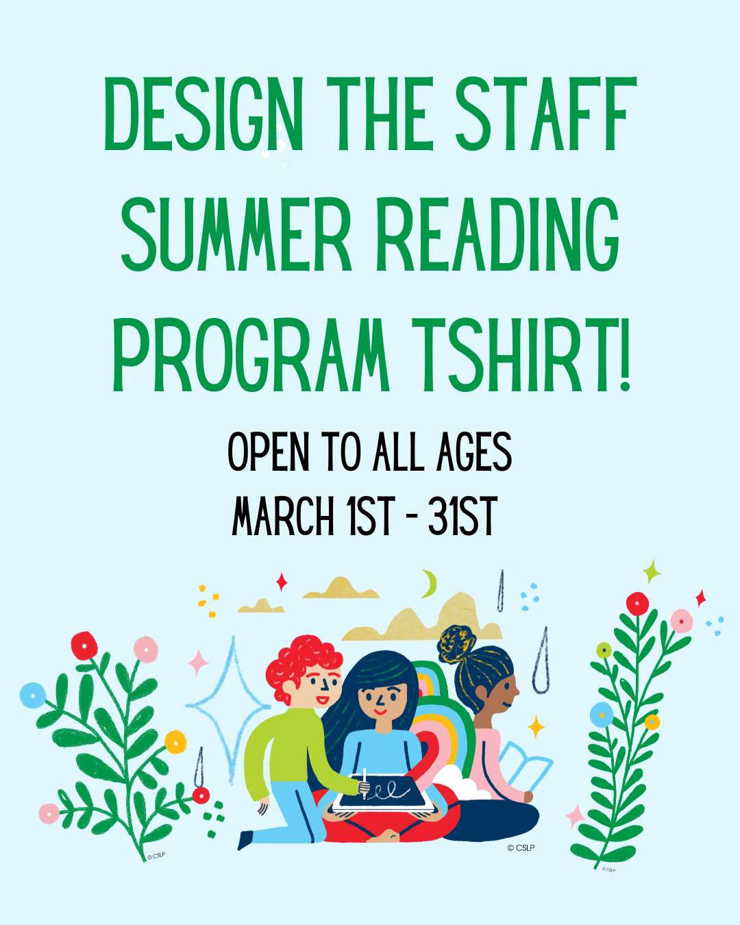 Summer Reading t-shirt contest  flyer