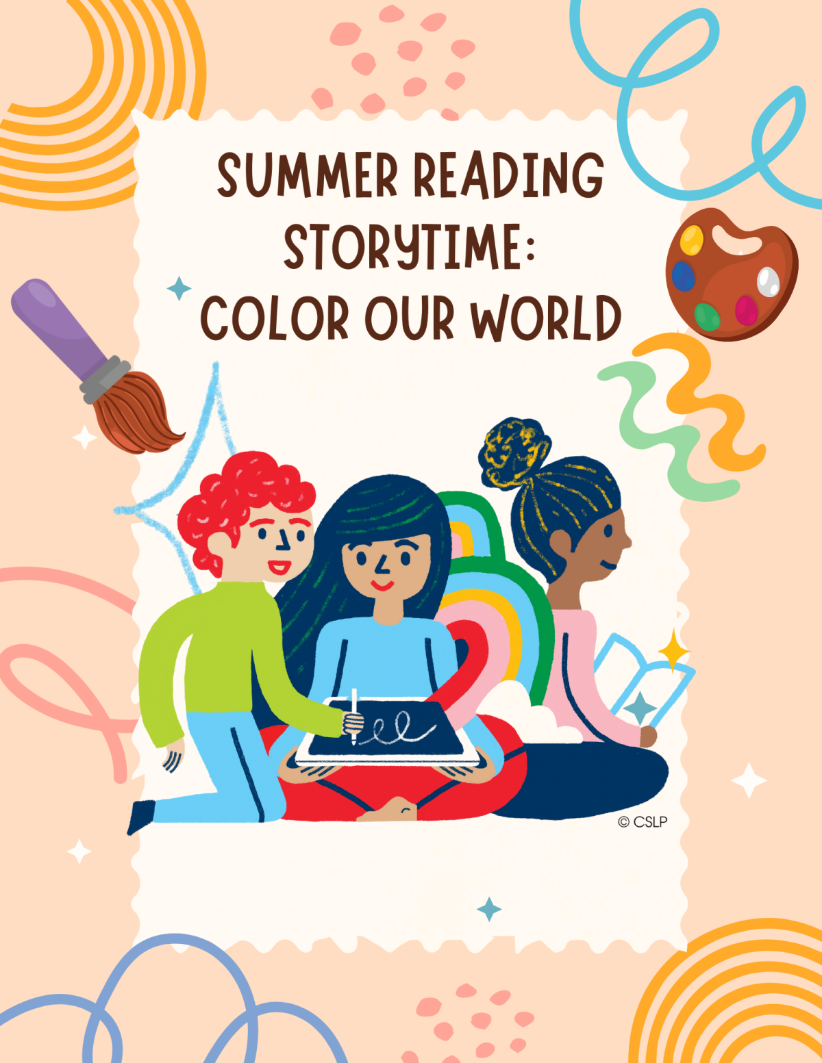 Children read under text