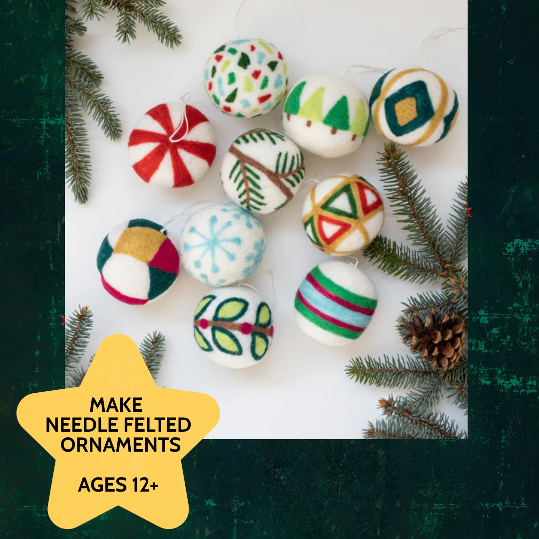 needle felted ornaments